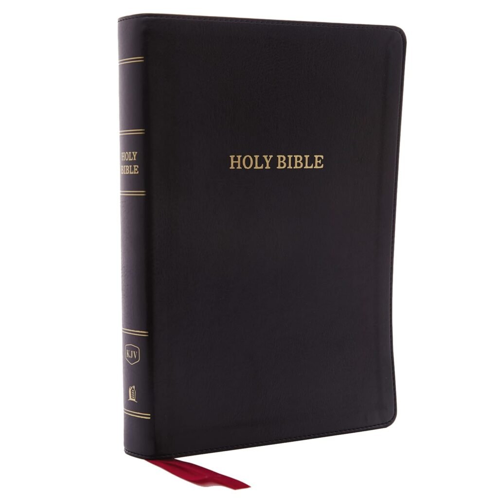 kjv holy bible giant print with 53,000 cross references, deluxe black leathersoft, red letter, comfort print king james version great for fathers day