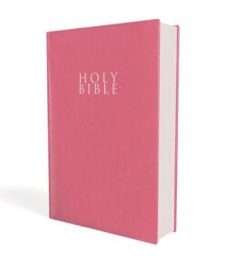 niv, gift and award bible, leather look, pink, red letter, comfort print